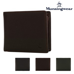 【レビュー投稿で+5％還元】マンシングウェア 二つ折り財布 本革 メンズ フォース MU1060123 Munsingwear 鹿革 レザー