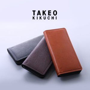 【レビュー投稿で+5％還元】タケオキクチ 長財布 ラウンドファスナー 本革 メンズ スライド 345194 TAKEO KIKUCHI 牛革 レザー