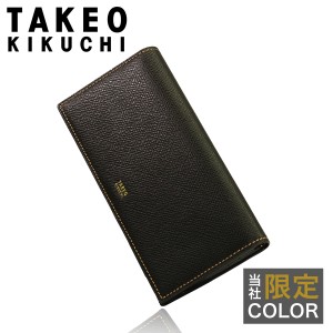 タケオキクチ 長財布 本革 メンズ パナマ 別注カラー 当社限定 ブラック ゴールド 729626 TAKEO KIKUCHI｜風琴マチ 牛革 レザー シンプル