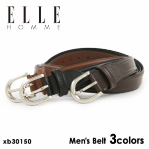 【レビュー投稿で+5％還元】エルオム ベルト 本革 牛革 レザー メンズ XB30150 ELLE HOMME 日本製 ビジネス ギフト プレゼント 男性