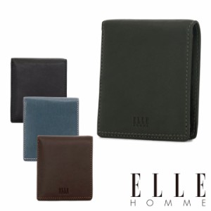 【レビュー投稿で+5％還元】エルオム 二つ折り財布 羊革 レザー メンズ XP34190(XP34180) ELLE HOMME Sheepskin ビジネス シンプル 男性