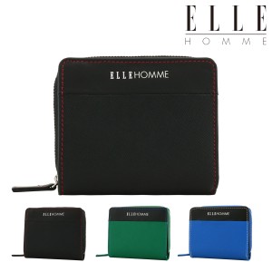 【レビュー投稿で+5％還元】エルオム 二つ折り財布 本革 メンズ マルセイユ XP36290 ELLE HOMME ミニ財布 牛革 レザー