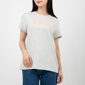 アーペーセー Tシャツ 半袖カットソー トップス グレー オレンジ レディース APC F26213 COBQX ECRU CHINE ORANGE