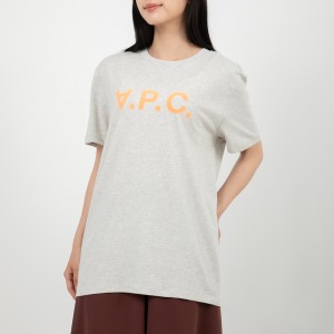 アーペーセー Tシャツ 半袖カットソー トップス グレー オレンジ メンズ レディース APC H26217 COBQX ECRU CHINE ORANGE