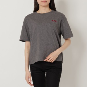 アーペーセー Tシャツ・カットソー ロゴ グレー レディース APC F26298 COFDW PLB