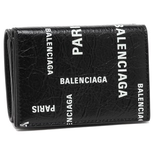 バレンシアガ 三つ折り財布 ブラック ホワイト メンズ BALENCIAGA 594312 2AAOC 1097