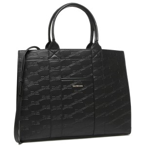 バレンシアガ トートバッグ ショルダーバッグ ハードウェアBBモノグラム Mサイズ ブラック レディース BALENCIAGA 714177 210HJ 1000 A4