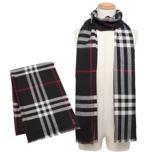 バーバリー マフラー ユニセックス ジャイアントチェック ライトウェイトチェック ウール シルク BURBERRY 8015406 A1222