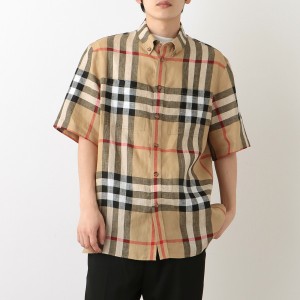 バーバリー シャツ 半袖シャツ ベージュ メンズ BURBERRY 8051073 A7028【返品OK】