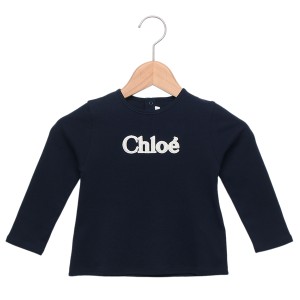 クロエ Tシャツ カットソー ベビー ロゴ ネイビー ガールズ CHLOE C05450 859