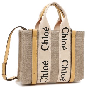 クロエ トートバッグ ショルダーバッグ ウッディ スモール 2WAY ミニバッグ ベージュ イエロー レディース CHLOE CHC22AS397I26 746