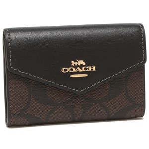 コーチ アウトレット カードケース シグネチャー 名刺入れ ブラウン ブラック レディース COACH CH202 IMAA8