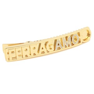 フェラガモ バレッタ アクセサリー レタリング ヘアアクセサリー ゴールド レディース FERRAGAMO 340184 0747301