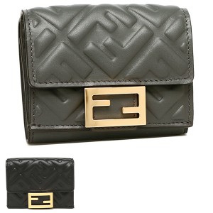 フェンディ セレリア メンズ 三つ折り コンパクト財布 7M0280 ミニ財布 ローマンレザー 黒 FENDI メンズ レディース 【ブリルトワーゼ】【丸正質舗】【質屋】（M211695)