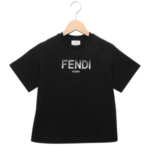 フェンディ Tシャツ ブラック キッズ レディース 子供服 レディース FENDI JUI137 7AJ F1L13