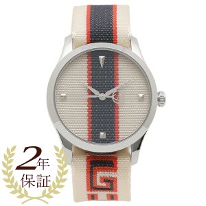 【2年保証】グッチ 時計 メンズ 腕時計 GUCCI YA1264071A ホワイト レッド シルバー
