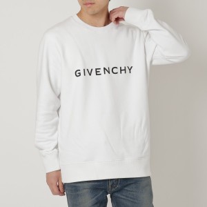 ジバンシィ スウェット スリムスウェットシャツ モルトン ロゴ アーキタイプ ホワイト メンズ GIVENCHY BMJ0HA3YAC 100