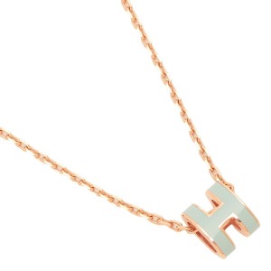 エルメス ネックレス ペンダント ミニポップHネックレス ブルー ゴールド レディース HERMES H147992FO C3