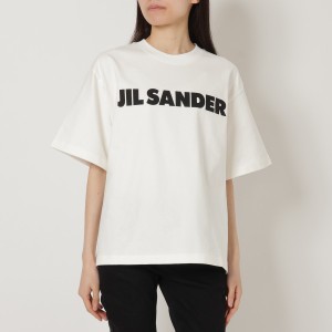 ジルサンダー Tシャツ カットソー 半袖カットソー トップス ロゴT ホワイト レディース JIL SANDER J02GC0001 J45047 102