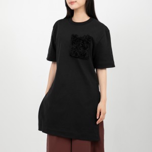 ジルサンダー Tシャツ ベルベット ブラック レディース JIL SANDER J03GC0003 J45098 001