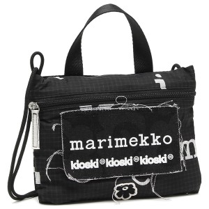 マリメッコ ショルダーバッグ ハンドバッグ ファニー ロゴ ブラック レディース MARIMEKKO 092210 992