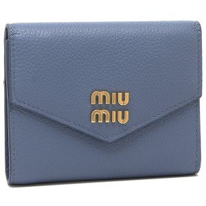 ミュウミュウ 三つ折り財布 ヴィッテロダイノ ブルー レディース MIU MIU 5MH040 2DT7 F0637