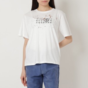 エムエムシックス メゾンマルジェラ Tシャツ 半袖カットソー トップス ホワイト レディース MM6 Maison Margiela S62GD0152 S23588 100
