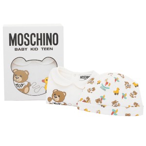 モスキーノ ベビー服 テディベア ホワイト キッズ MOSCHINO MMY056LBA00 10063