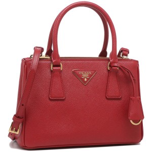 プラダ バッグ ハンドバッグ ショルダーバッグ ガレリア サフィアーノ ミニバッグ レッド レディース PRADA 1BA896 NZV OOO F068Z SAFFIA