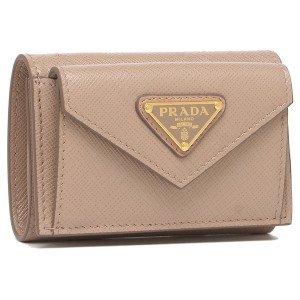 プラダ 財布 三つ折り財布 レディース サフィアーノ トリアンゴロ ミニ財布 PRADA 1MH021 QHH F0236 ベージュ