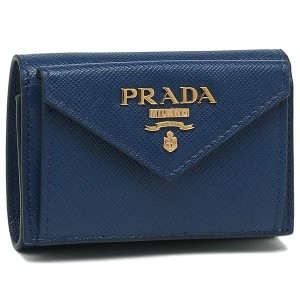 50%OFF PRADA 三つ折り財布 ペーパーミニウォレット BLUETTE 三つ折り