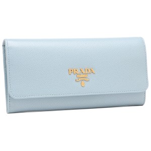 プラダ 長財布 サフィアーノ ブルー レディース PRADA 1MH132 QWA F0076