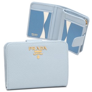 プラダ 二つ折り財布 サフィアーノ ブルー レディース PRADA 1ML018 ZLP F02T0