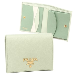 レディースプラダ PRADA 二つ折り財布 エメラルドグリーン