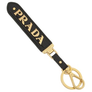 プラダ キーリング キーホルダー サフィアーノ ロゴ ブラック レディース メンズ PRADA 1PP067 053 F0002