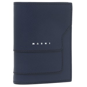 マルニ 二つ折り財布 ミニ財布 ネイビー メンズ レディース MARNI PFMI0046U0 LV520 Z573N