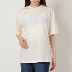 マルニ Tシャツ 半袖Tシャツ トップス ホワイト レディース MARNI THJET49EPH USCS11 LOW10