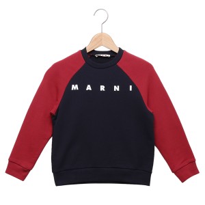 マルニ スウェット トレーナー カラーブロック キッズ ロゴ ネイビー レッド キッズ MARNI M00818M00NI FELPA 0M803