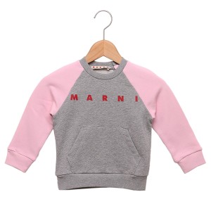 マルニ スウェット カラーブロック スウェットシャツ ベビー ロゴ グレー ピンク キッズ MARNI M00889M00NI IERIA 0M339