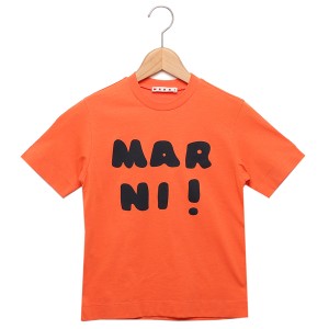 マルニ Tシャツ・カットソー ロゴプリントクルーネックTシャツ キッズ ロゴ オレンジ キッズ MARNI M00934M00HZ MT163U 0M428