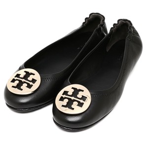 トリーバーチ バレエシューズ フラットシューズ ミニー 折りたたみ可 ブラック ゴールド レディース TORY BURCH 50393 013