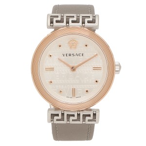 ヴェルサーチ レディース 時計 ミーアンダー 34mm クォーツ ホワイト ゴールド VERSACE VELW00922 レザー