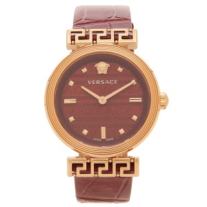 ヴェルサーチ 時計 レディース ミーアンダー 34mm クォーツ レッド レッド VERSACE VELW01222 レザー