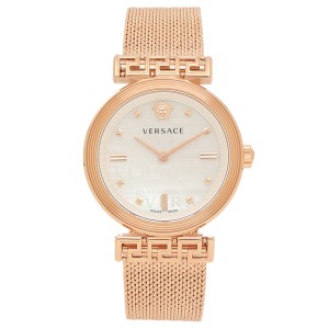 ヴェルサーチ レディース 時計 ミーアンダー 34mm クォーツ ホワイト ゴールド VERSACE VELW01322 ステンレス