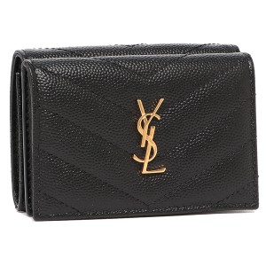 サンローラン 財布 三つ折り財布 タイニー オリガミ モノグラム ウォレット ブラック レディース SAINT LAURENT PARIS 668274 BOWA1 1000