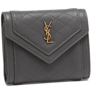 サンローランパリ 三つ折り財布 ゲイビー モノグラム グレー レディース SAINT LAURENT PARIS 692684 1EL07 1112