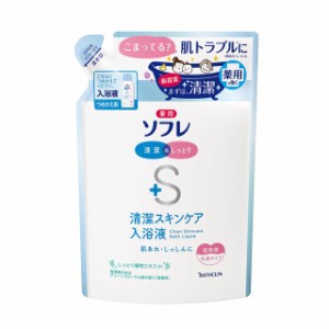 【医薬部外品】バスクリン 薬用ソフレ 清潔スキンケア入浴液 詰め替え用 600ml