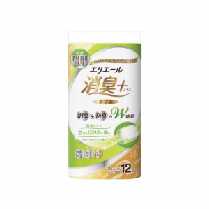 大王製紙 エリエール消臭＋トイレットナチュラルクリアの香り ダブル? 12ロール【6個セット】