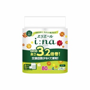 大王製紙 エリエールイーナトイレットダブル3.2倍巻 ダブル 4ロール【16個セット】