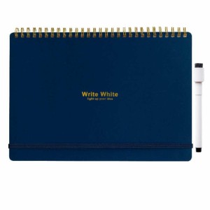 Write White ホワイトボードノートB5（NV） 8ページ、各ページの間に透明PPシート（4枚）